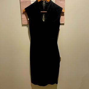 Knee length classic black dress